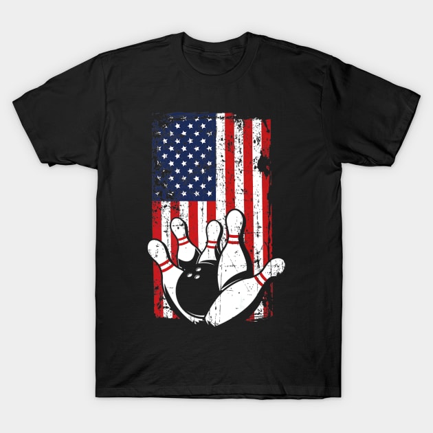 4th Of July American Flag Bowling Pin Strike Teams Premium T-Shirt by Stick Figure103